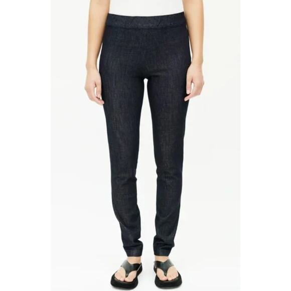 The Row Dark Blue Denim Pull On Pants